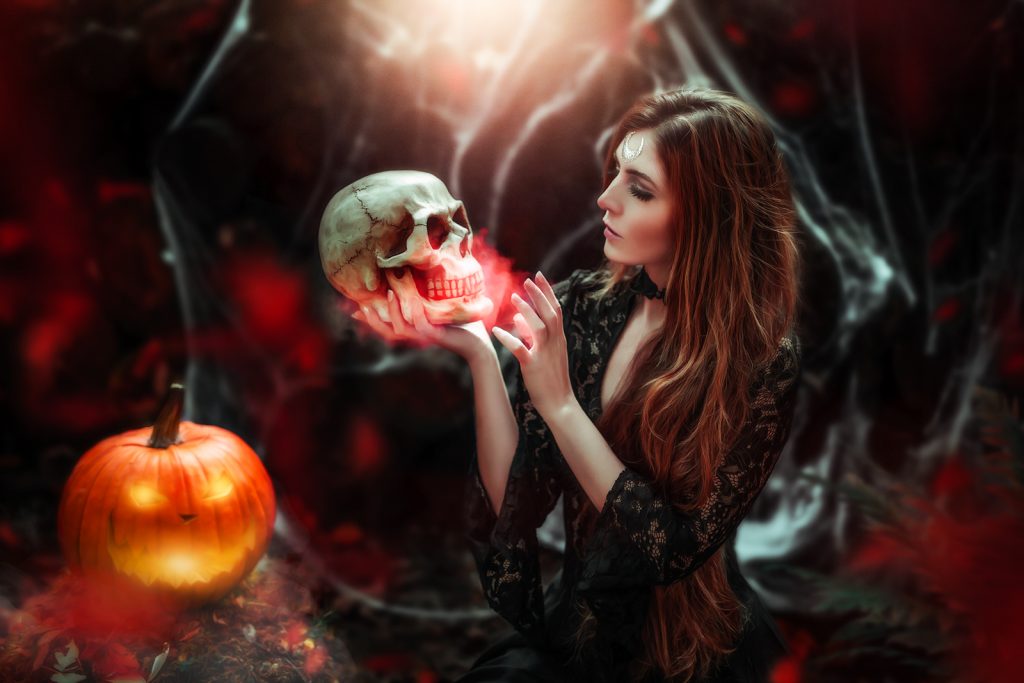 Halloween-Fotoshooting-Hexe-Kürbis-Mystic-Fantasy