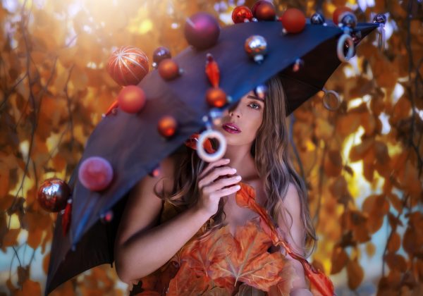 Fantasy Colorful Herbst Fotoshooting