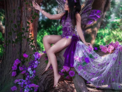 schmetterling fantasy outfit lila