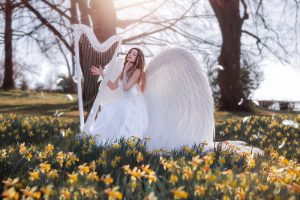 Engel-Angel-Harfe-Fotoshooting
