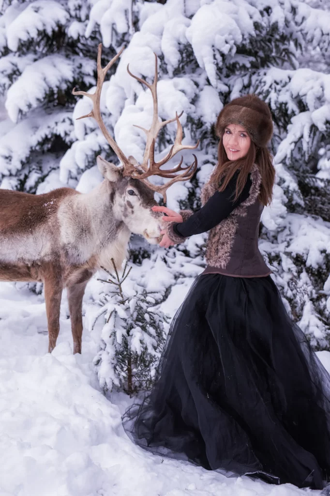 Schnee-Fotoshooting-Hirsch-Rentier-Gentle-Soul-Animal