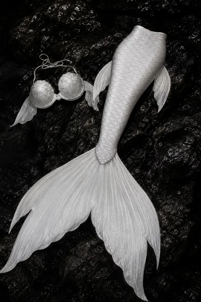 Weisse Meerjungfrauenflosse und Oberteil der Ivory Seraph Fantasy Premiere von Elena Frizler Photography Schweiz