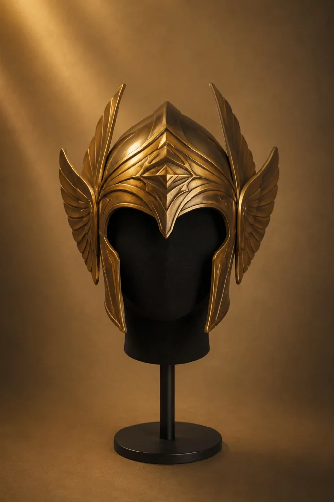 Goldener Walkürenhelm der Sacred Valkyrie Premiere
